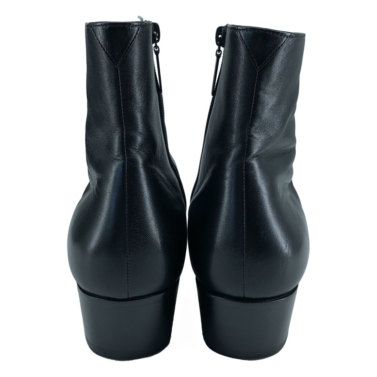 Saint Laurent Paris Joey Leather Side Zip Boots Black — view 3
