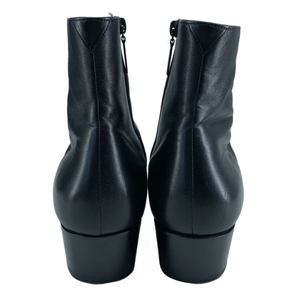 Saint Laurent Paris Joey Leather Side Zip Boots Black — view 3