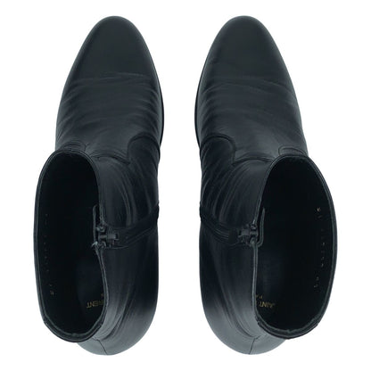 Saint Laurent Paris Joey Leather Side Zip Boots Black — view 4
