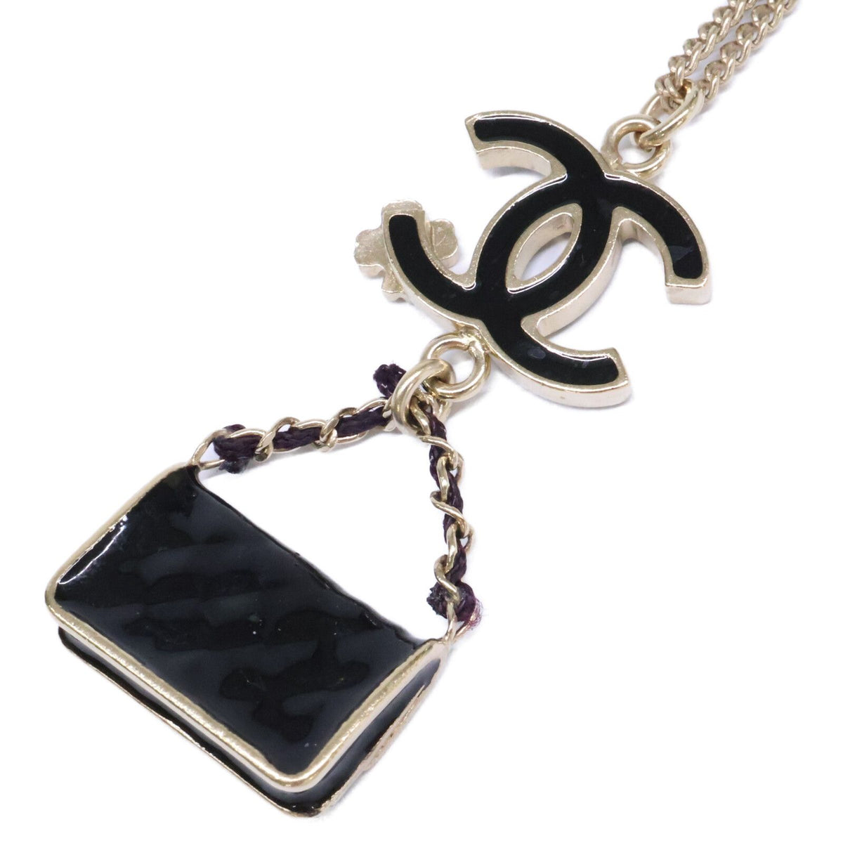Chanel Quilted Bag Clover & CC Logo Motif Long Chain — view 5