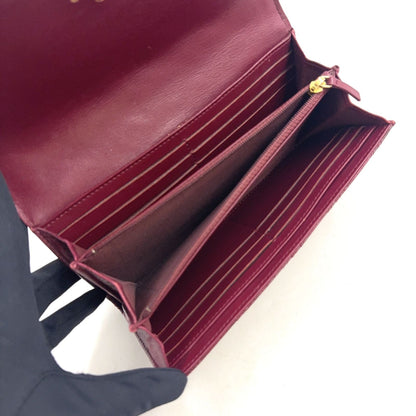 Chanel Quilted Studded Leather Bordeaux Bifold Wallet Gold — view 3