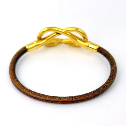 Hermes Atame Bracelet Leather Gold Brown — view 3
