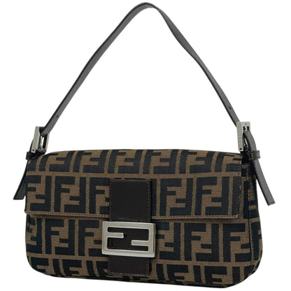 Fendi Shoulder Bag Zucca Pattern Mamma Baguette Canvas Brown