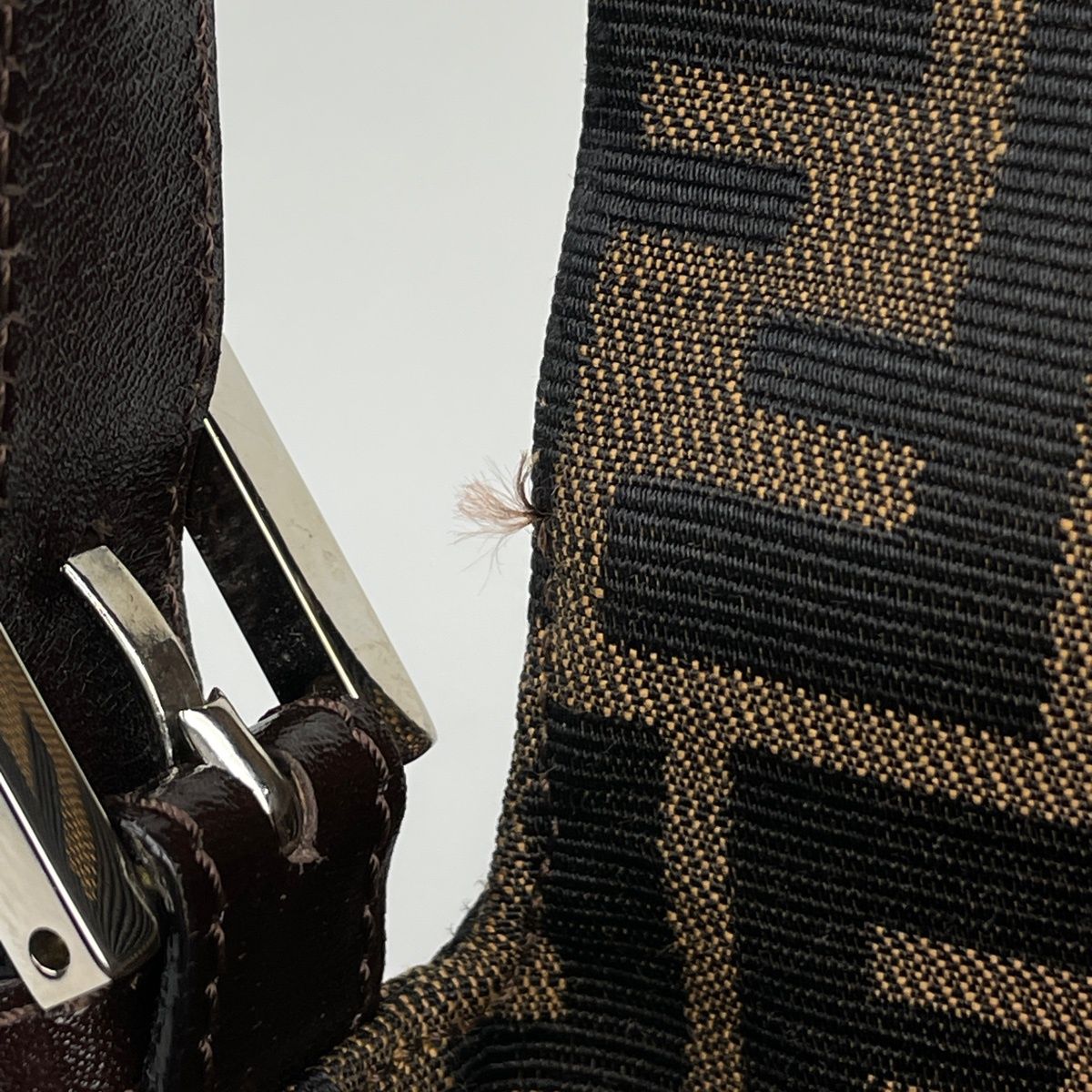 Fendi Shoulder Bag Zucca Pattern Mamma Baguette Canvas Brown — view 7
