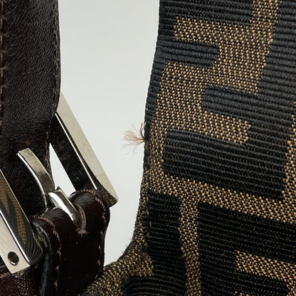 Fendi Shoulder Bag Zucca Pattern Mamma Baguette Canvas Brown — view 7