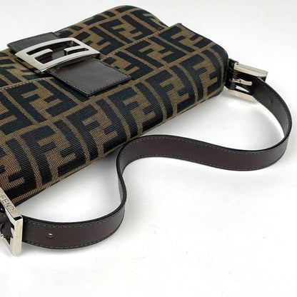 Fendi Shoulder Bag Zucca Pattern Mamma Baguette Canvas Brown — view 5