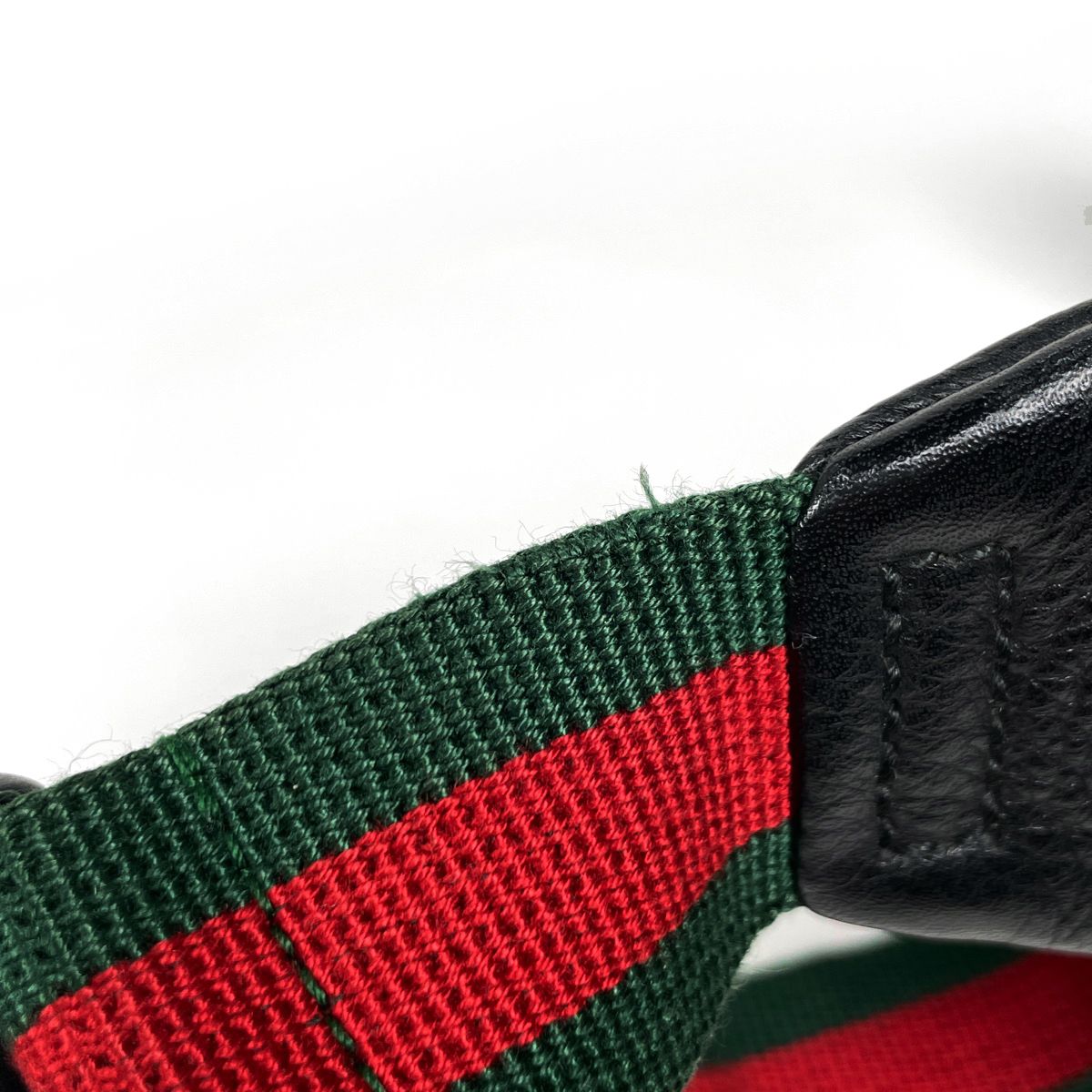 Gucci Belt Bag Logo Sherry Line Web Leather Black — view 4