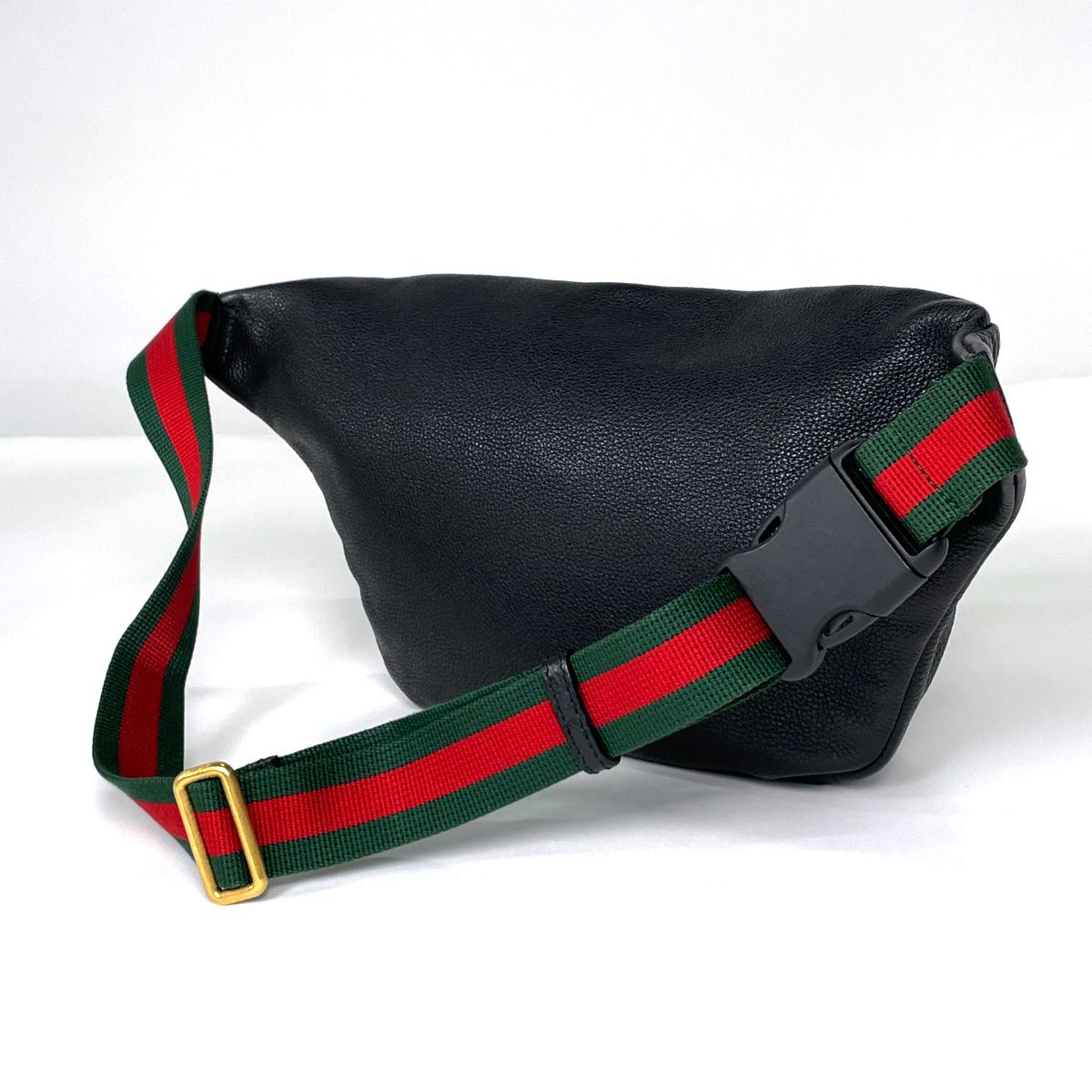Gucci Belt Bag Logo Sherry Line Web Leather Black — view 2