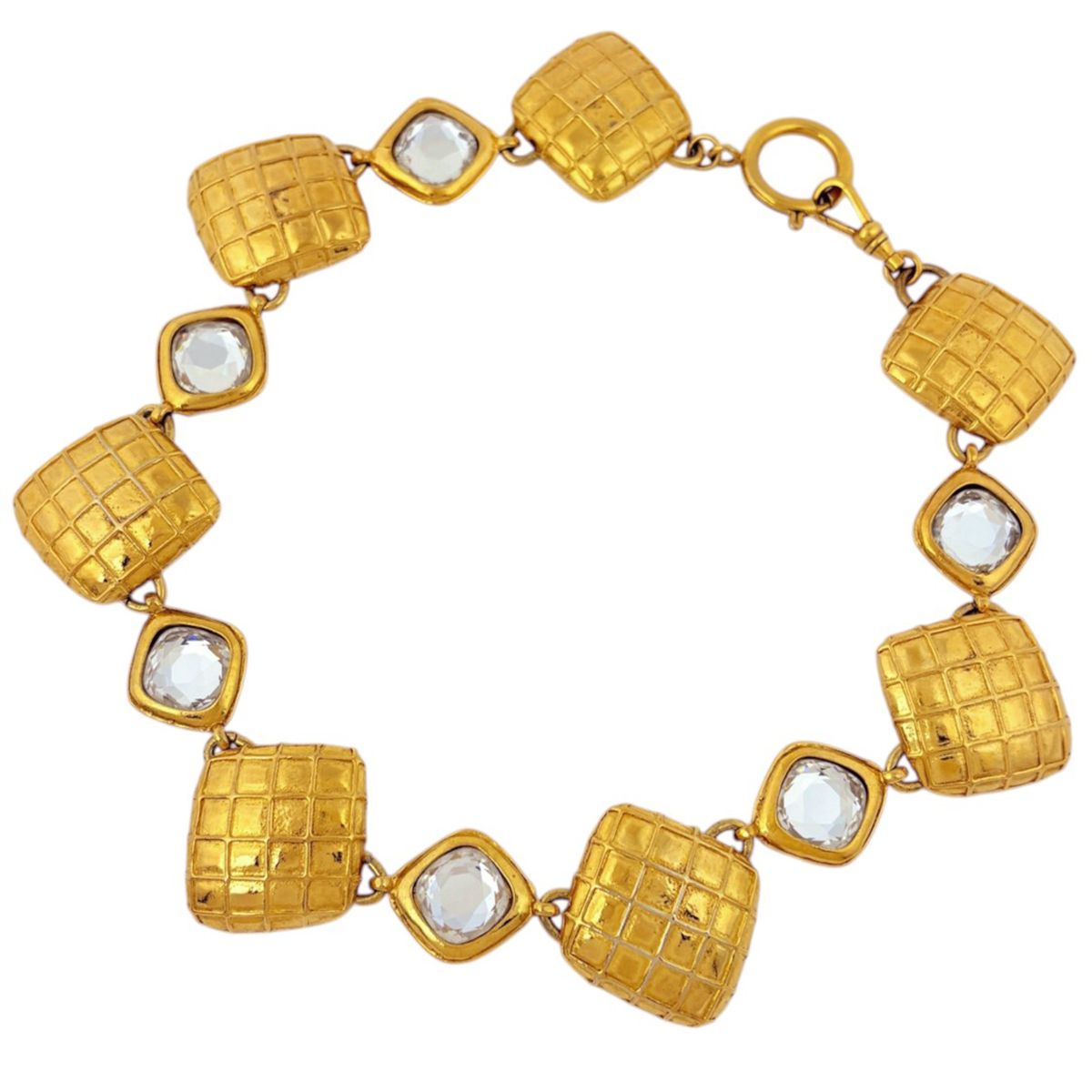 Chanel Necklace Quilted Gold Plated