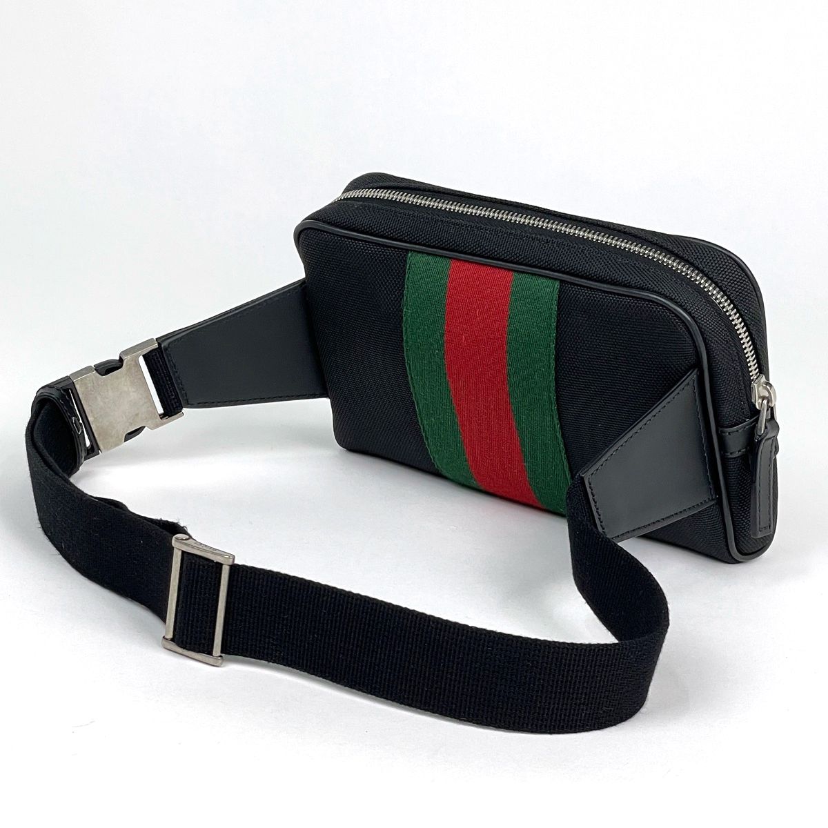 Gucci Belt Bag Sherry Line Web Canvas Black — view 2