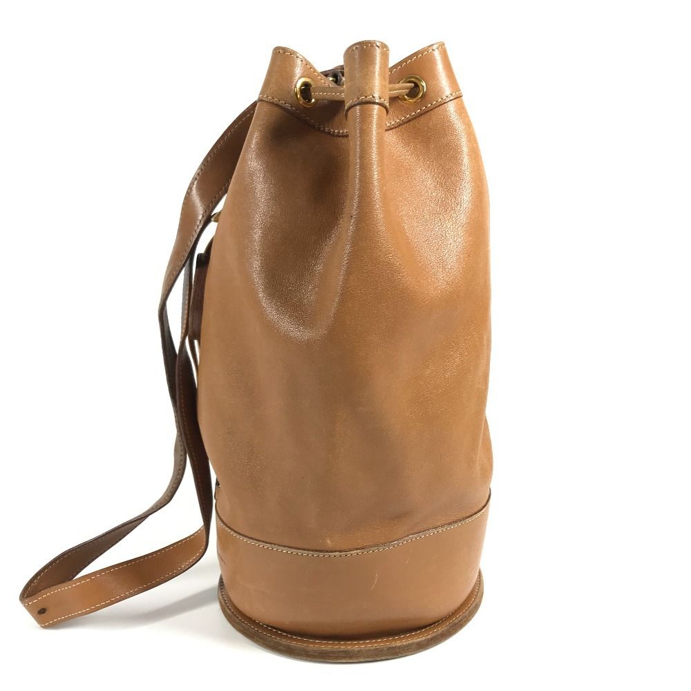 Hermes Shoulder Bag Standy Drawstring Purse Leather Brown — view 3