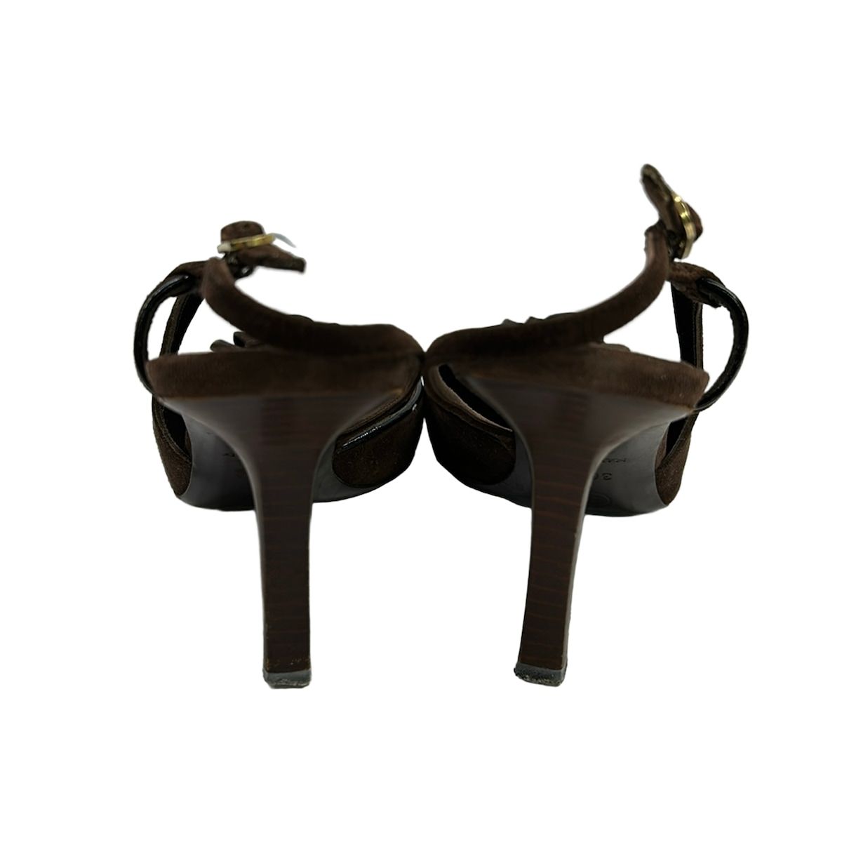 Chanel Sandals Dark Brown Camellia Pointed Toe Leather — view 3