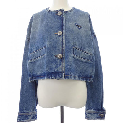 Prada Triangle Logo Denim Jacket