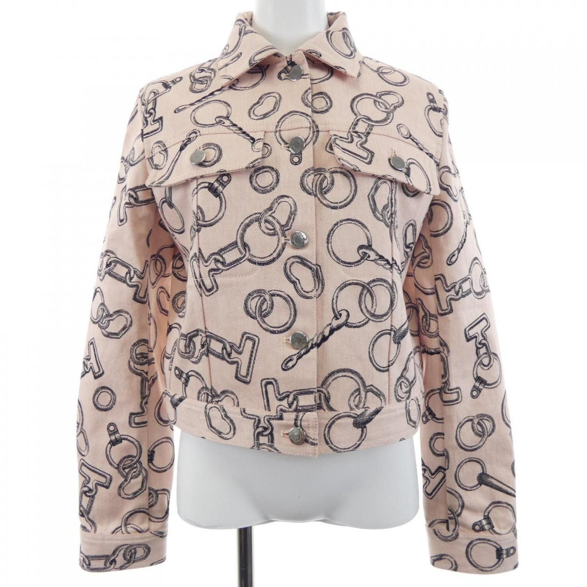 Hermes Kaleidoscope Effect Finesse Clou de Selle Denim Jacket