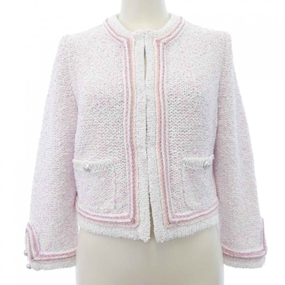 Chanel Collarless Jacket White