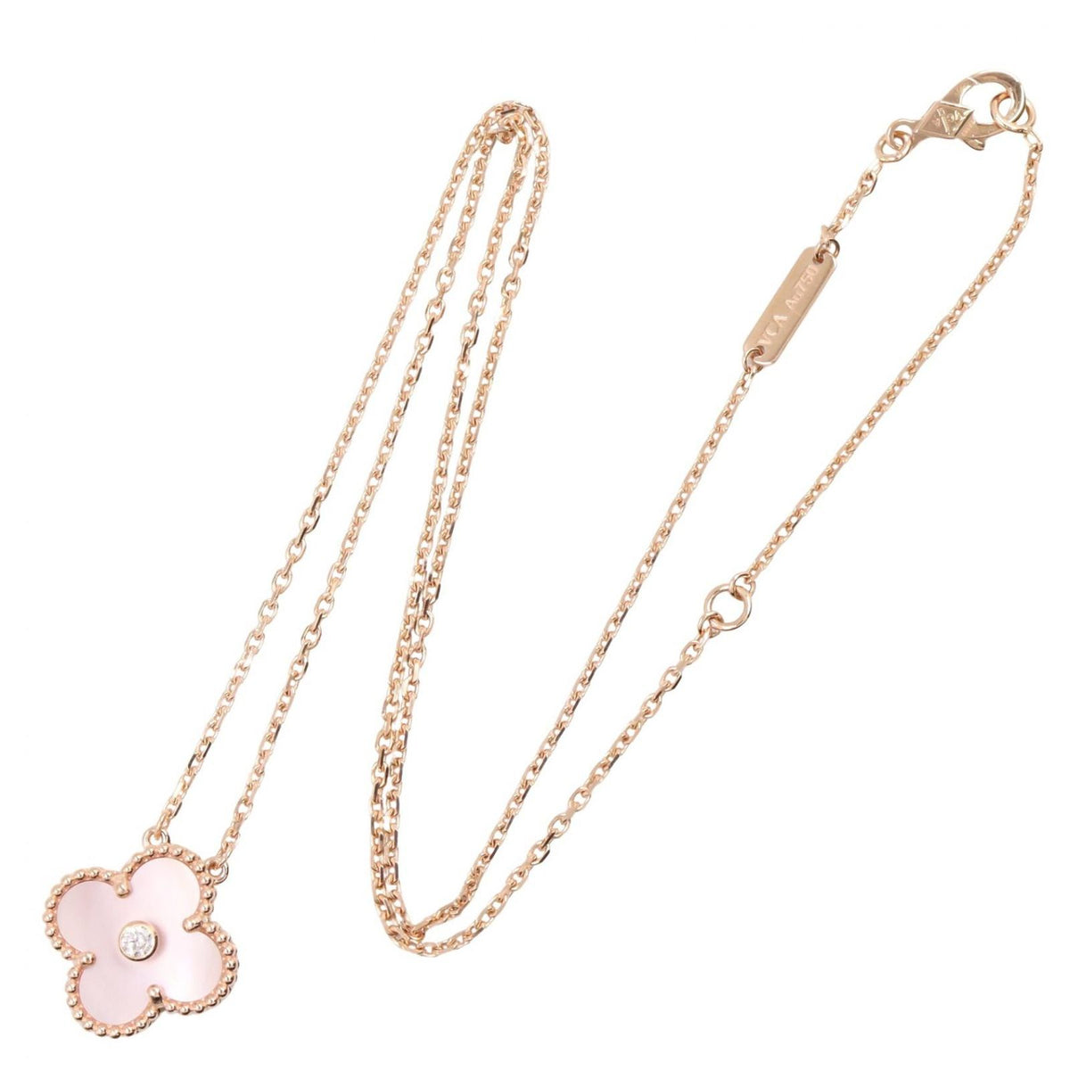 Van Cleef & Arpels Necklace Vintage Alhambra Pink Mother of Pearl Year Holiday — view 2