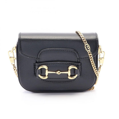 Gucci Shoulder Bag Horsebit 1955 Nano Black Leather