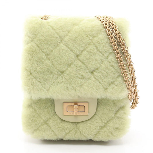Chanel Shoulder Bag 2.55 Quilted Mademoiselle Chain Apple Green Lambskin Mini