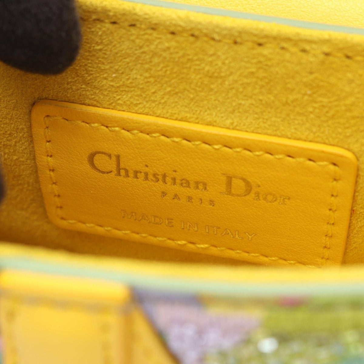Dior Handbag Saddlebag Micro 2-Way Yellow Green Multi Leather — view 4