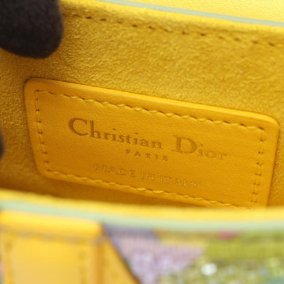 Dior Handbag Saddlebag Micro 2-Way Yellow Green Multi Leather — view 4