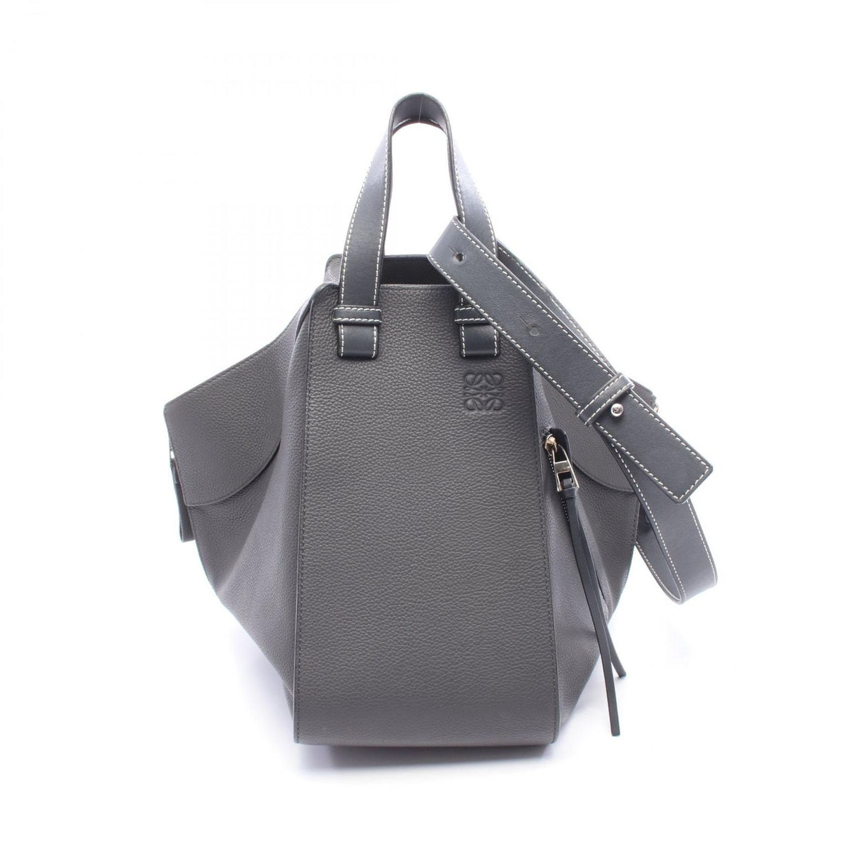 Loewe Handbag Hammock Medium 2-Way Dark Gray Leather Bag