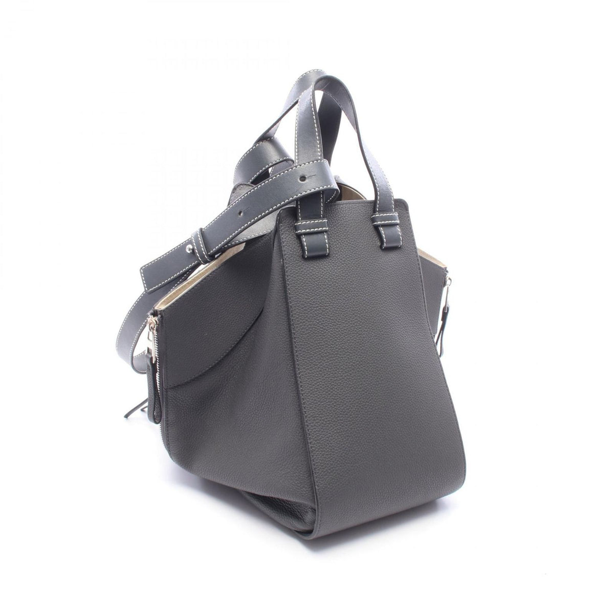 Loewe Handbag Hammock Medium 2-Way Dark Gray Leather Bag — view 2