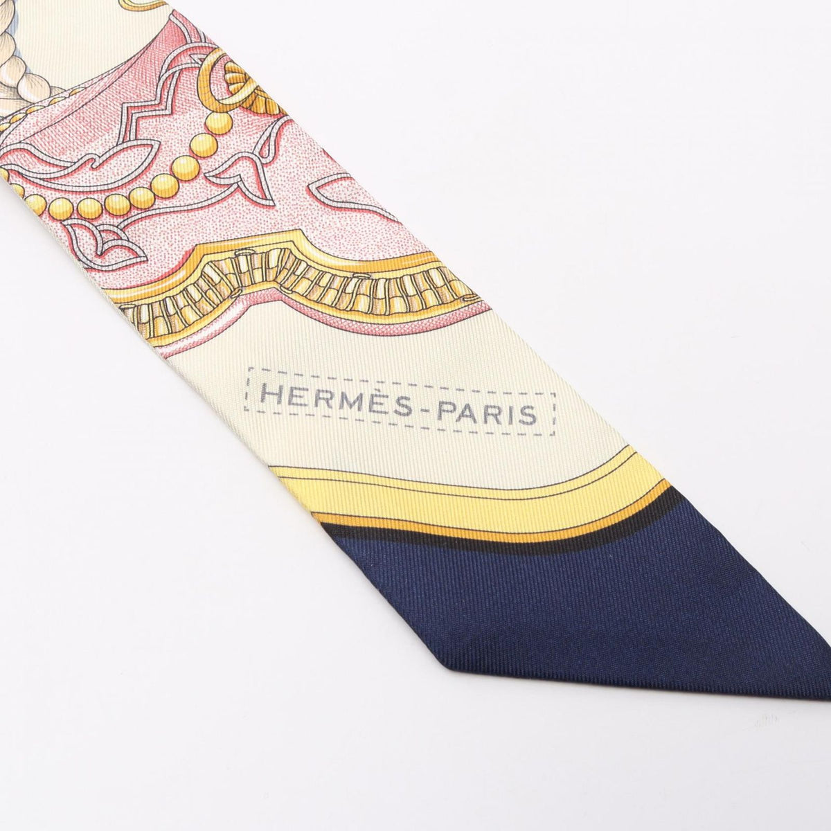 Hermes Scarf Twilly Grand Apparat Beige Silk — view 7