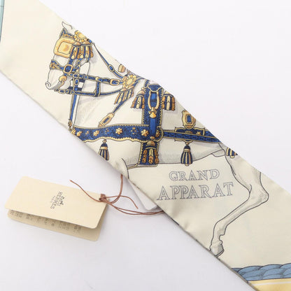 Hermes Scarf Twilly Grand Apparat Beige Silk — view 6