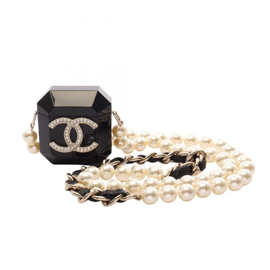 Chanel Phone CC Logo Airpods Case Necklace Leather