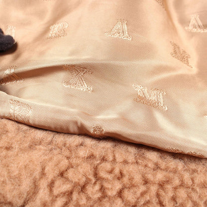 Max Mara Poncho Tebe Teddy Bear Cape Brown Silk — view 7