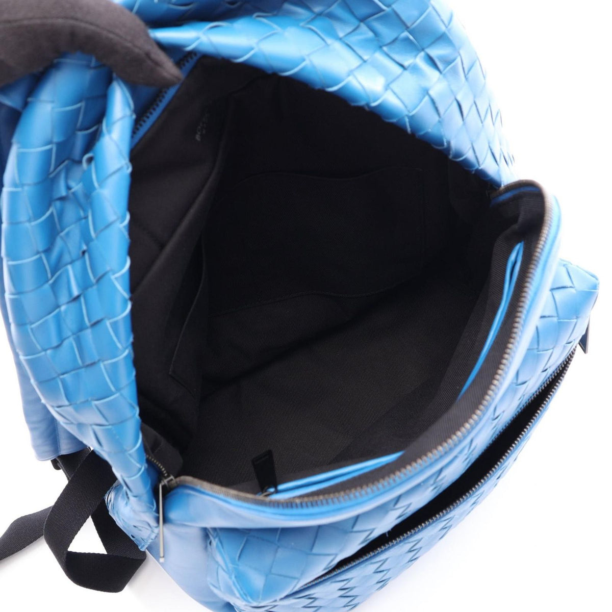 Bottega Veneta Backpack Intrecciato Blue Leather — view 3