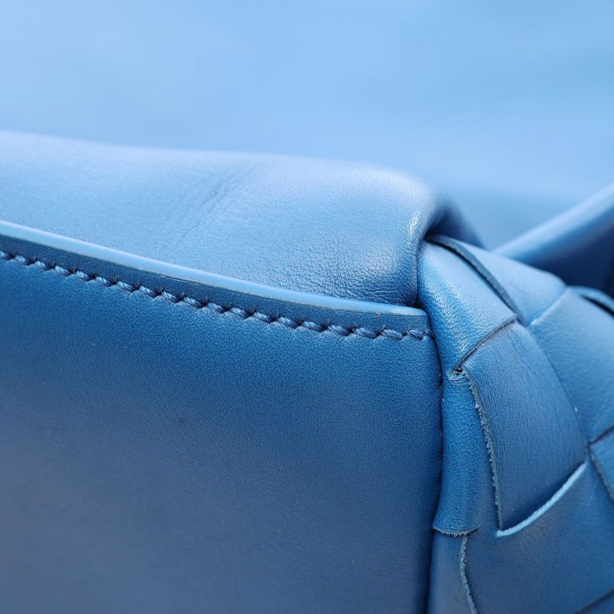 Bottega Veneta Backpack Intrecciato Blue Leather — view 6