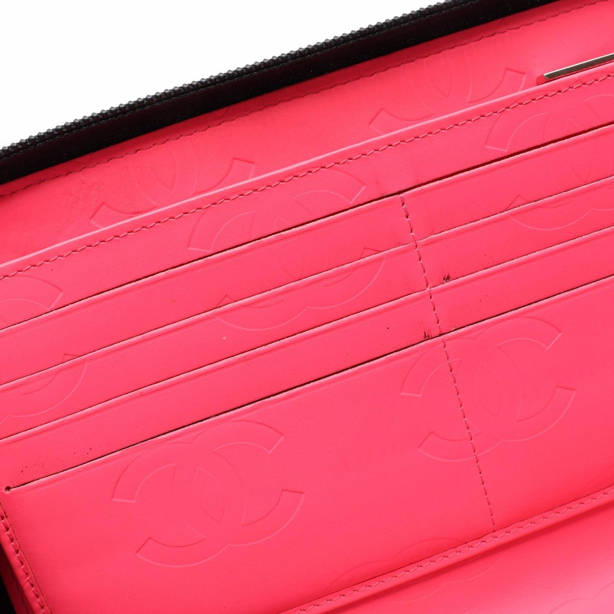 Chanel Round Wallet Cambon Line Black Leather Patent — view 7