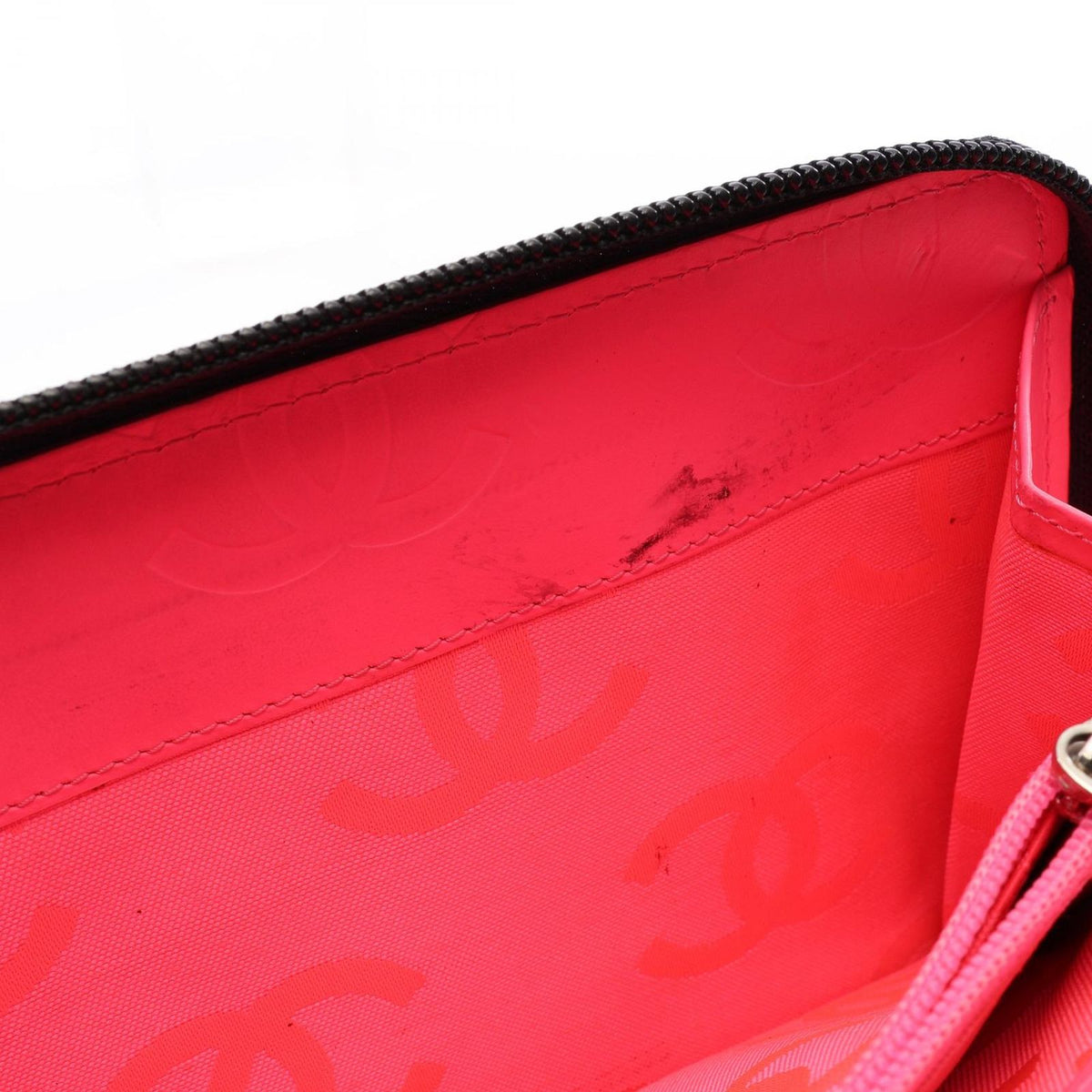 Chanel Round Wallet Cambon Line Black Leather Patent — view 6