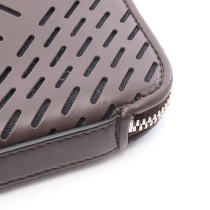 Bottega Veneta Clutch Perforated Dark Brown Black Leather — view 6