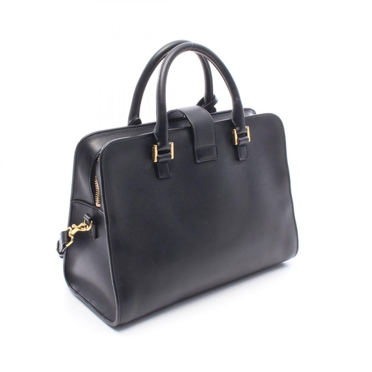 Saint Laurent Paris Handbag Monogram Cabas 2-Way Black Leather Small — view 2