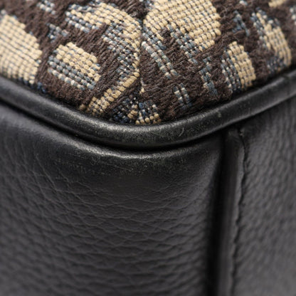 Dior Shoulder Bag Rider 2.0 Zip Mini Black Beige Leather Canvas Oblique — view 8