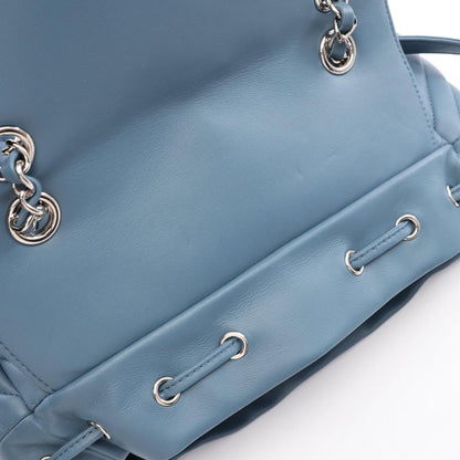 Chanel Backpack Chevron V-stitch Blue Lambskin Chain — view 6