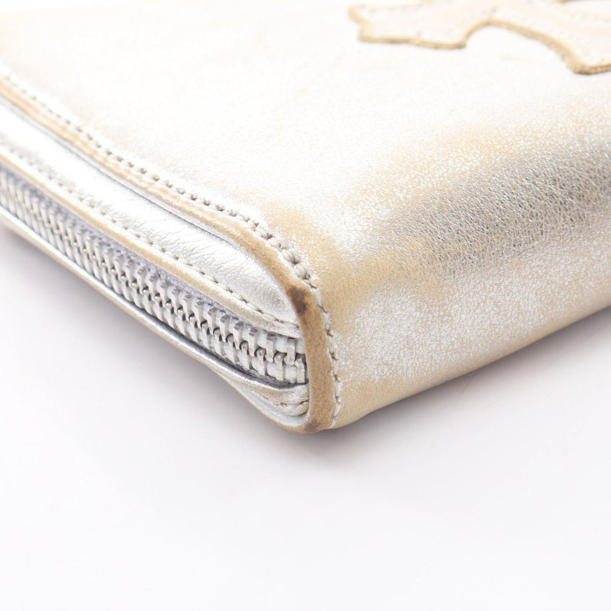 Chrome Hearts Round Wallet Rec Zip Cross Patch Leather — view 6