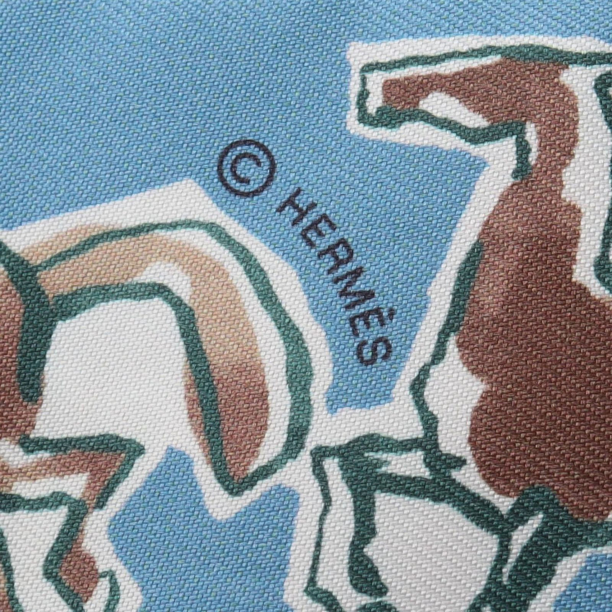 Hermes Scarf Twilly Chevaux en Liberte Blue Silk — view 4
