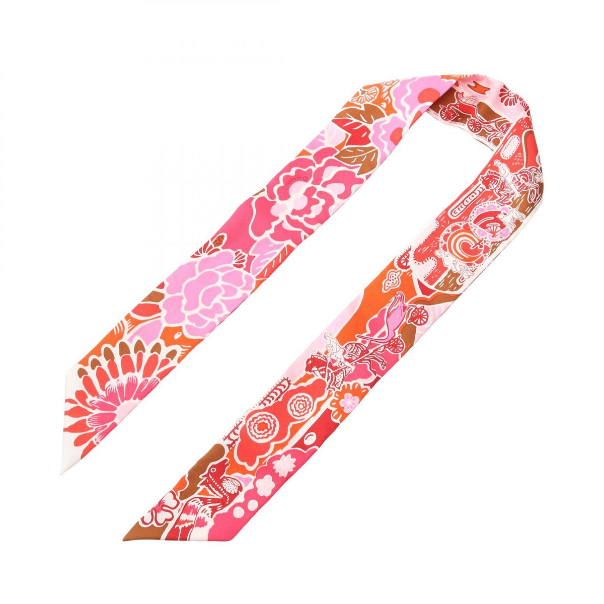 Hermes Scarf Twilly Bingata Red Silk — view 3