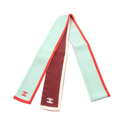 Chanel Scarf CC Logo Ribbon Silk