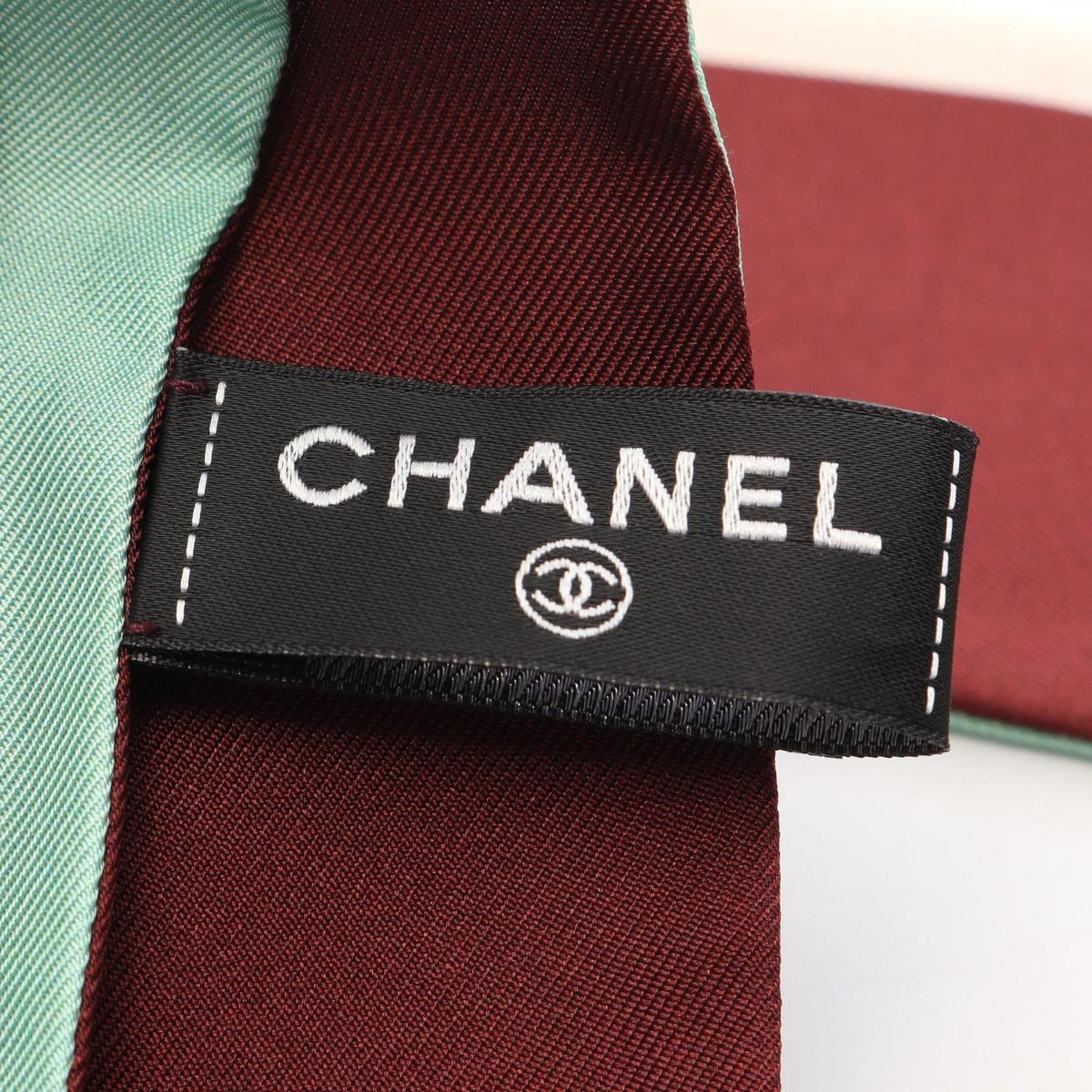 Chanel Scarf CC Logo Ribbon Silk — view 2