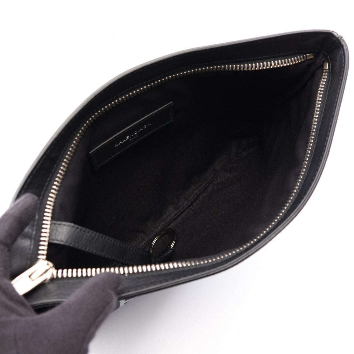 Balenciaga Clutch Graffiti Black White Leather — view 3