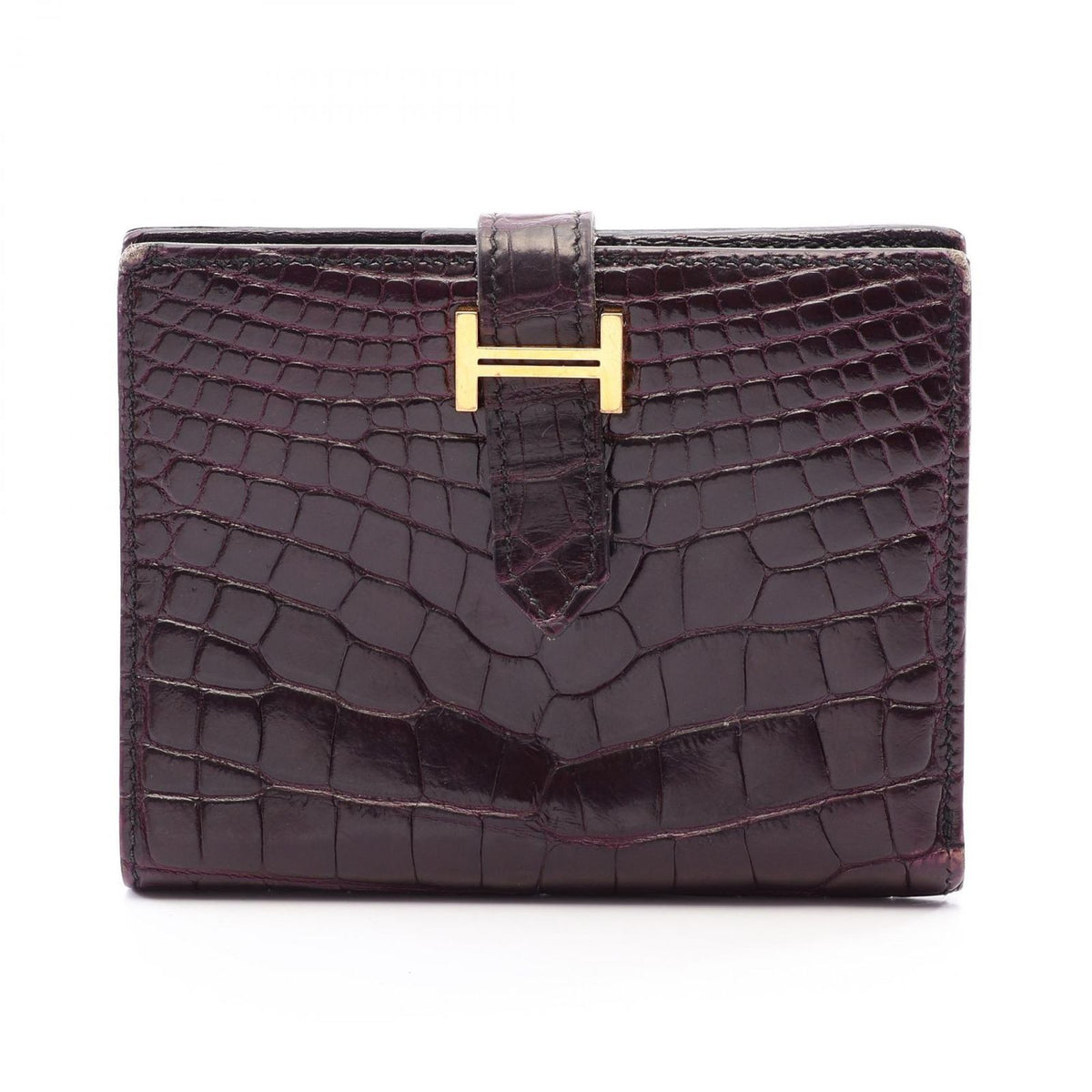 Hermes Bifold Wallet Bearn Compact Raisin