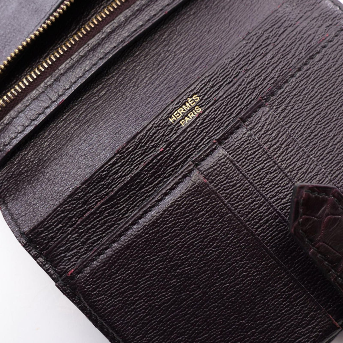 Hermes Bifold Wallet Bearn Compact Raisin — view 7