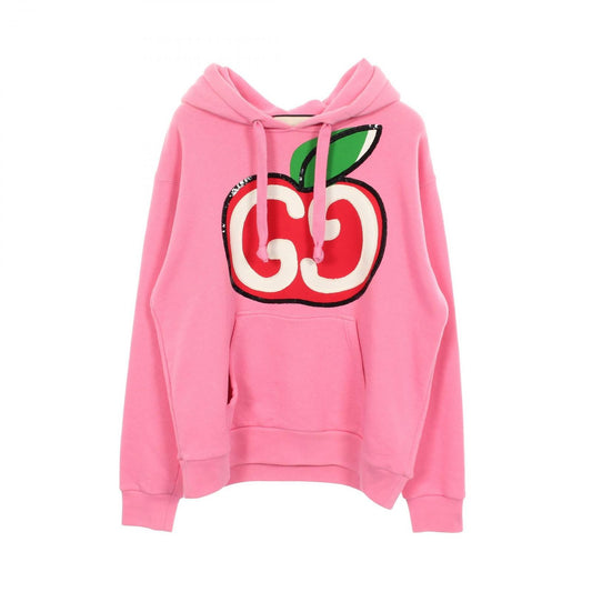 Gucci Hoodie GG Apple Print Sequin Pink Cotton