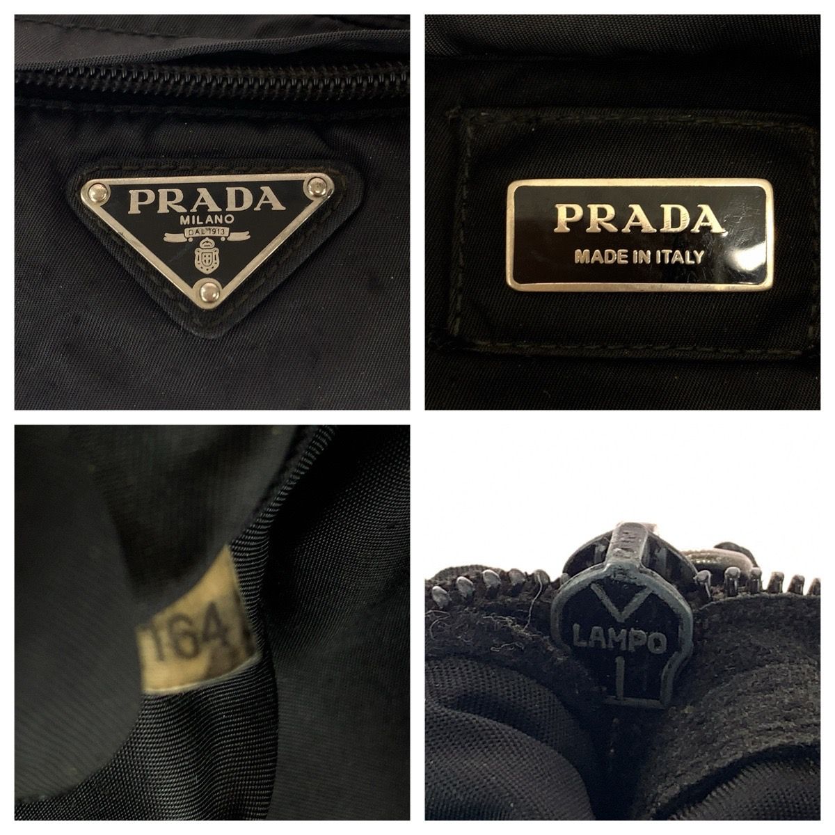 Prada Tessuto Black Silver Nylon Belt Bag — view 6