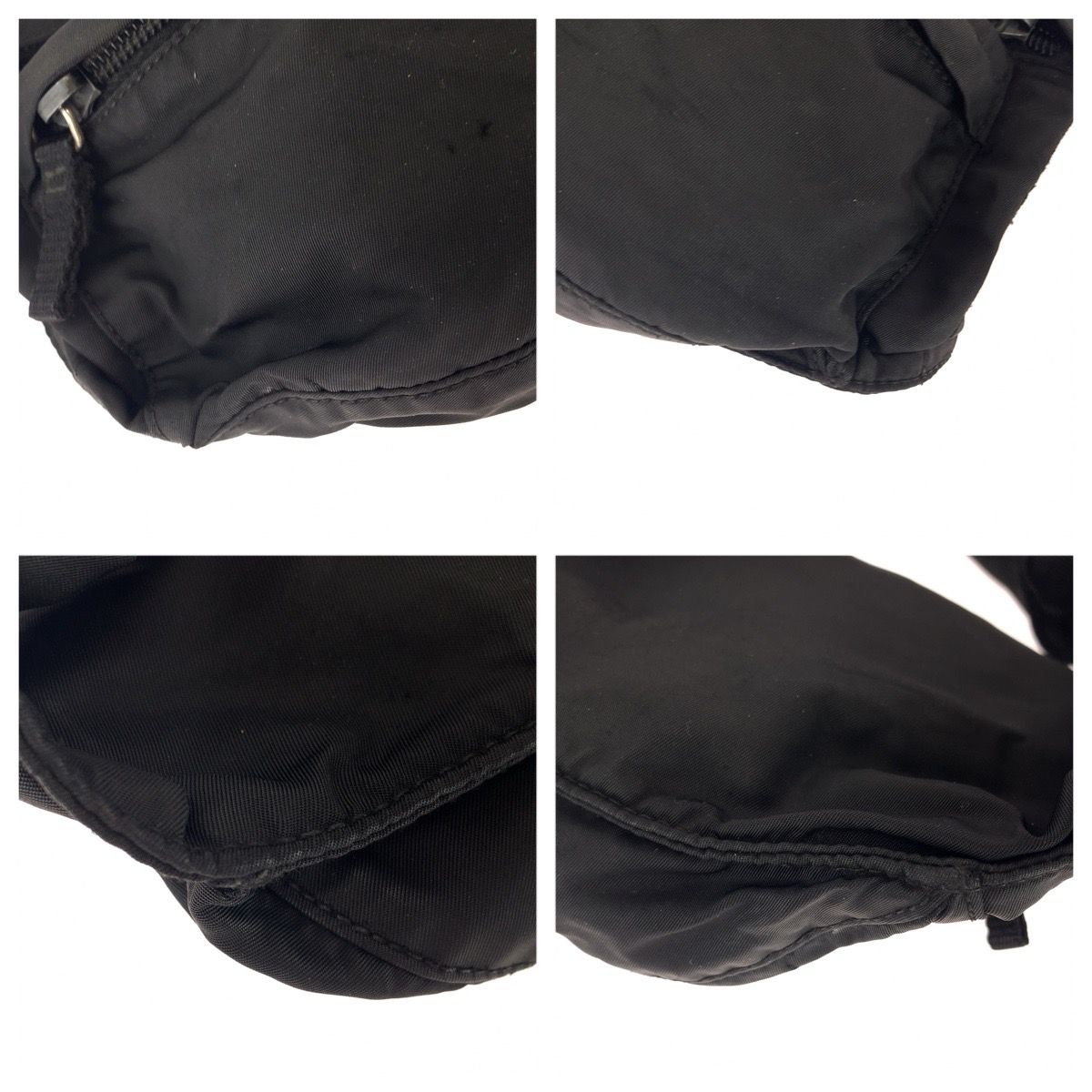 Prada Tessuto Black Silver Nylon Belt Bag — view 3