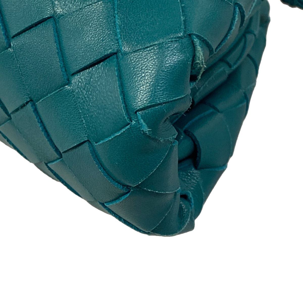 Bottega Veneta Shoulder Bag Mini the Pouch Intrecciato Turquoise Blue Kiss Lock — view 6